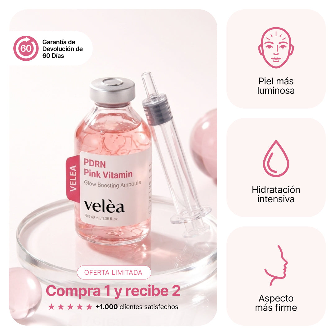 Velèa Pink Vitamin Serum energizante con PDRN y vitamina B12