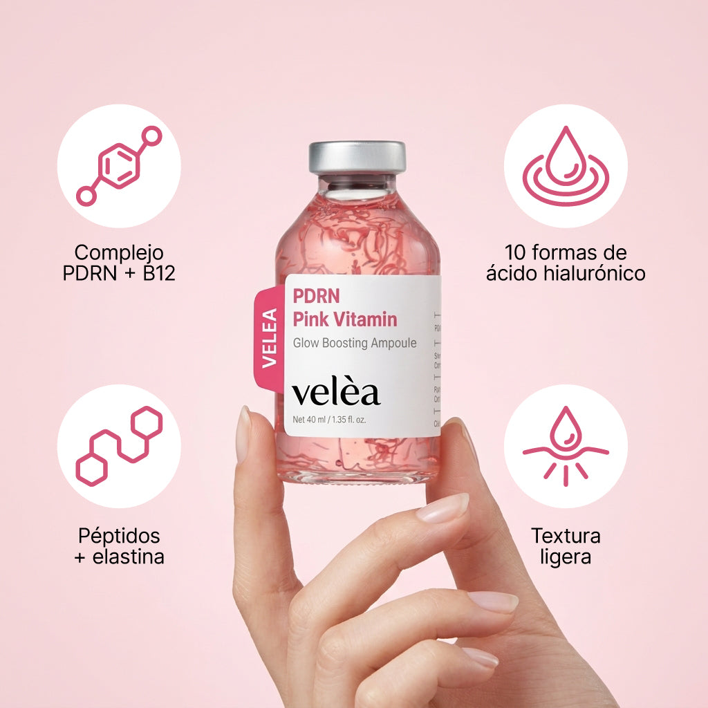 Velèa Pink Vitamin Serum energizante con PDRN y vitamina B12